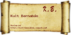 Kult Barnabás névjegykártya