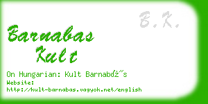 barnabas kult business card